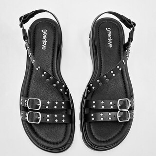 Foto 3 | Sandalias Green Love 125219-e Negras para Mujer