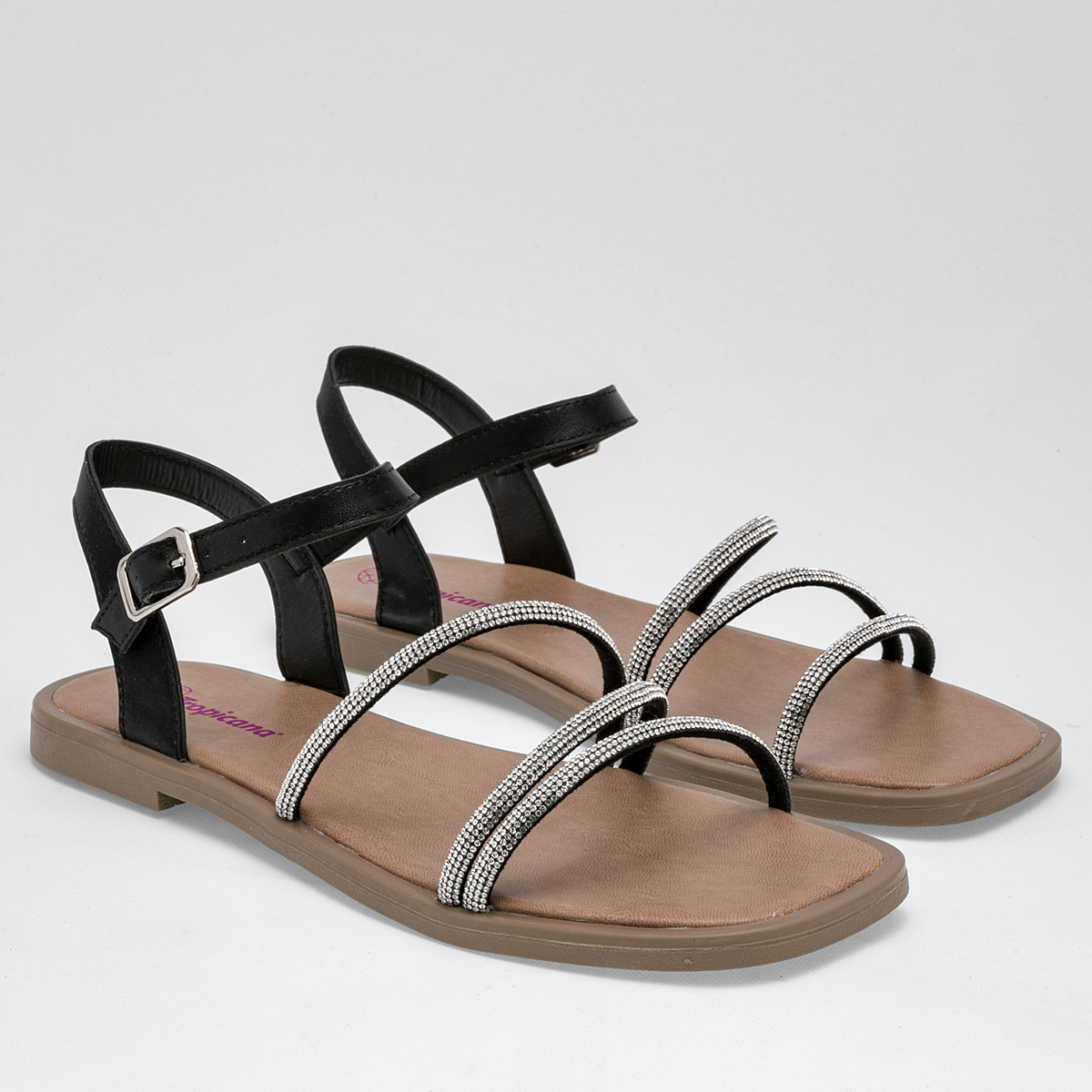 Foto 3 pulgar | Sandalias Tropicana Negras para Mujer