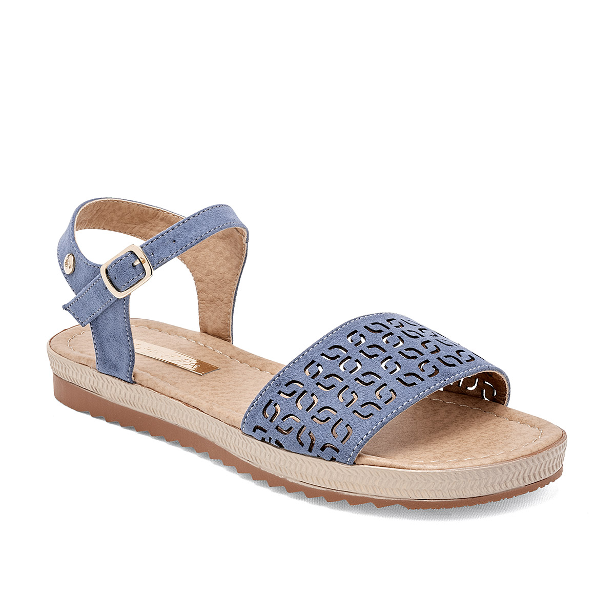 Foto 1 | Sandalia Moramora Azul Código 126383-e para Mujer