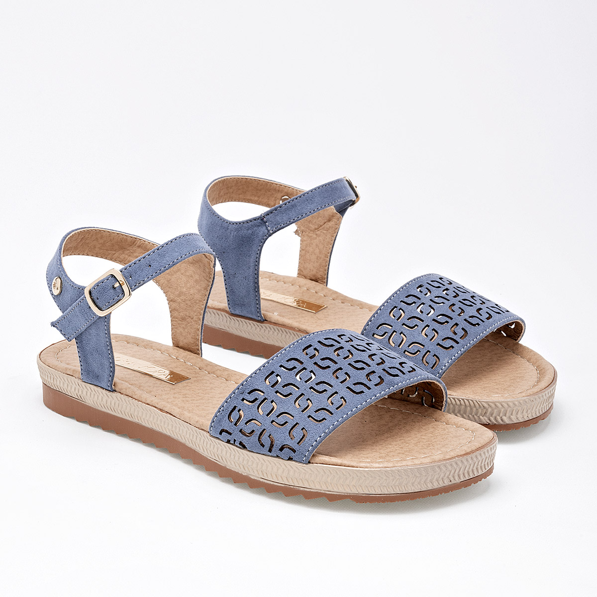 Foto 3 pulgar | Sandalia Moramora Azul Código 126383-e para Mujer