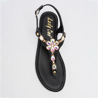 Foto 2 | Sandalia para Mujer Lady One Negra 126339-e
