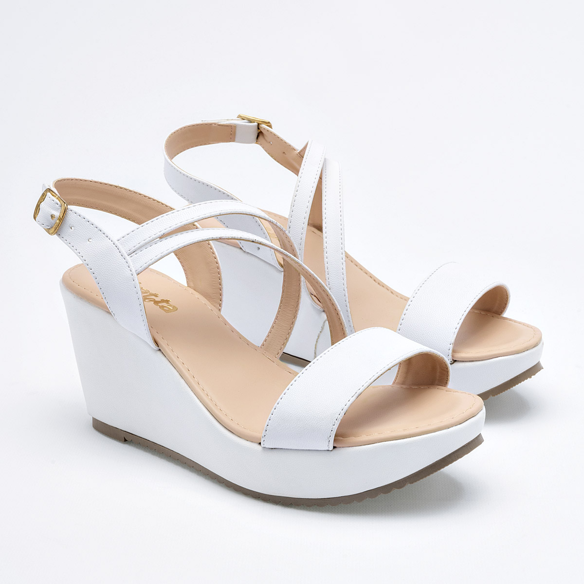 Foto 3 pulgar | Sandalias de Plataforma Fratta Blancas para Mujer