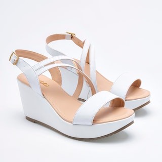 Foto 2 | Sandalias de Plataforma Fratta Blancas para Mujer