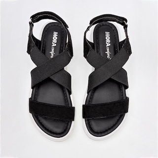 Foto 3 | Sandalias Mora Confort Negras para Mujer