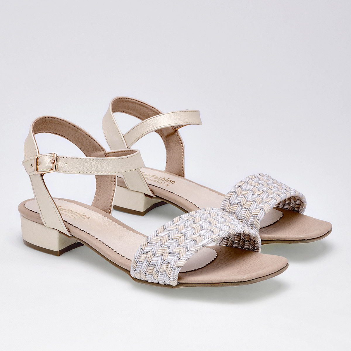 Foto 3 pulgar | Sandalia para Mujer Niñas Fashion Beige 126119-e