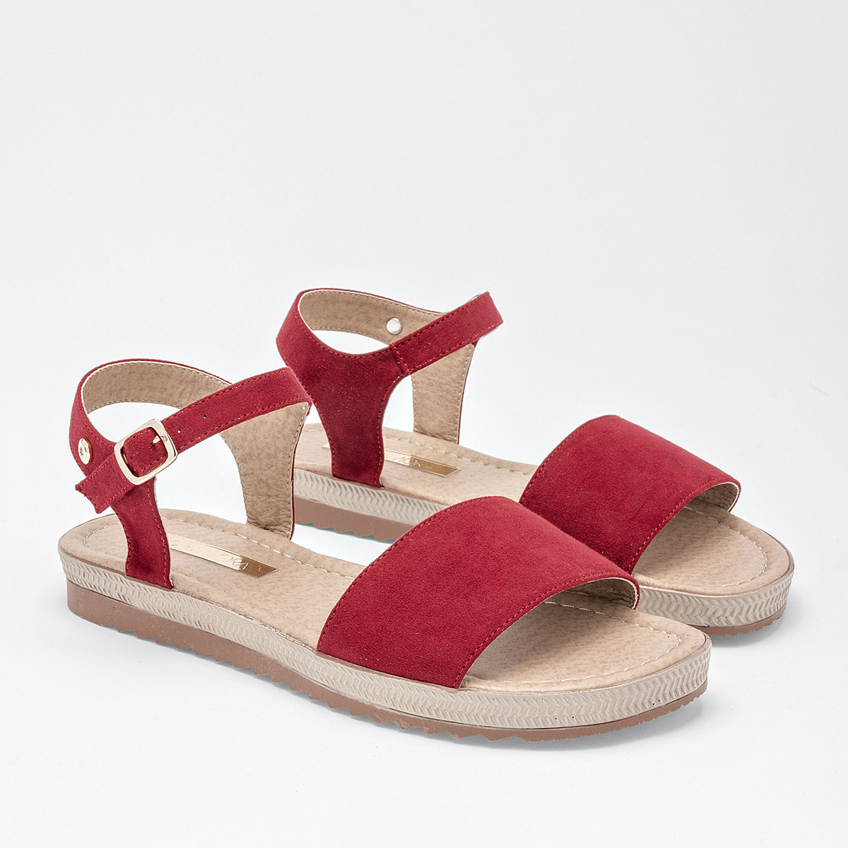 Foto 3 pulgar | Sandalias Moramora 126386-e Rojas para Mujer