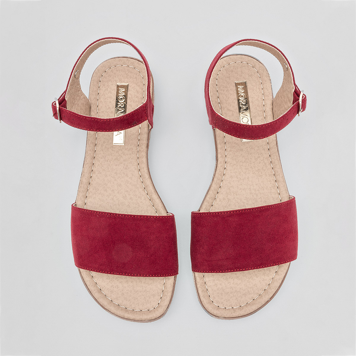 Foto 3 | Sandalias Moramora 126386-e Rojas para Mujer