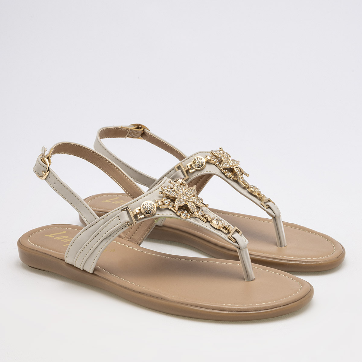 Foto 3 pulgar | Sandalia para Mujer Lady One Beige 112395-1