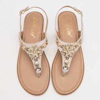 Foto 3 | Sandalia para Mujer Lady One Beige 112395-1
