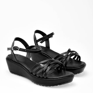 Foto 2 | Sandalias First Avenue 125158-e Negras para Mujer