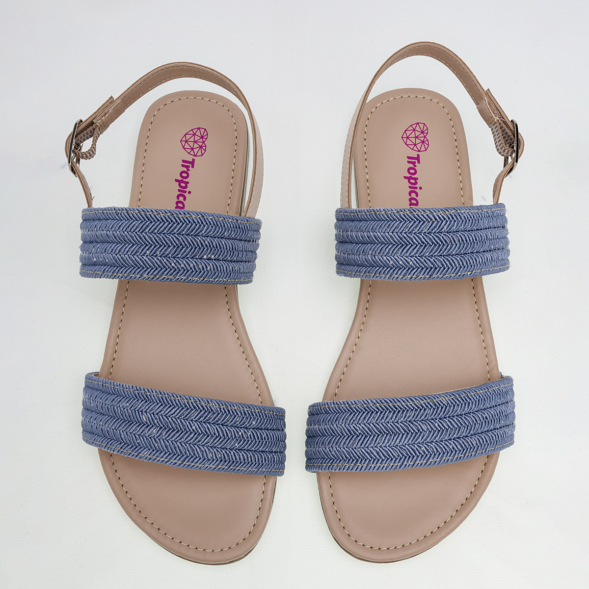 Foto 4 pulgar | Sandalias Tropicana Azul Beige para Mujer