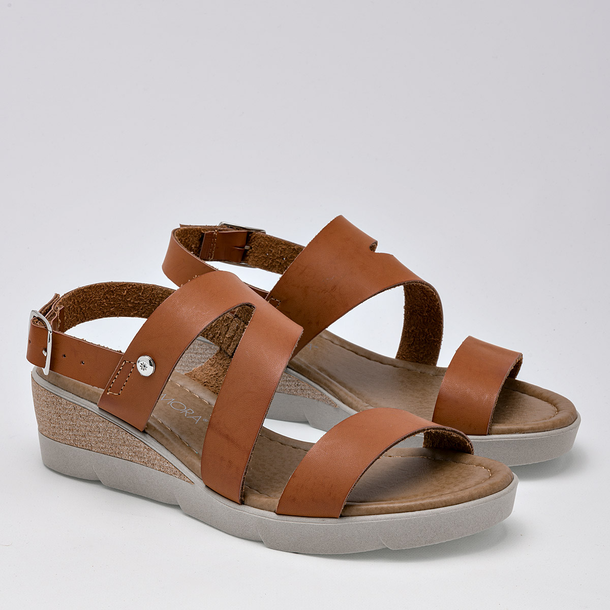 Foto 2 | Sandalias Moramora Camel para Mujer Camel