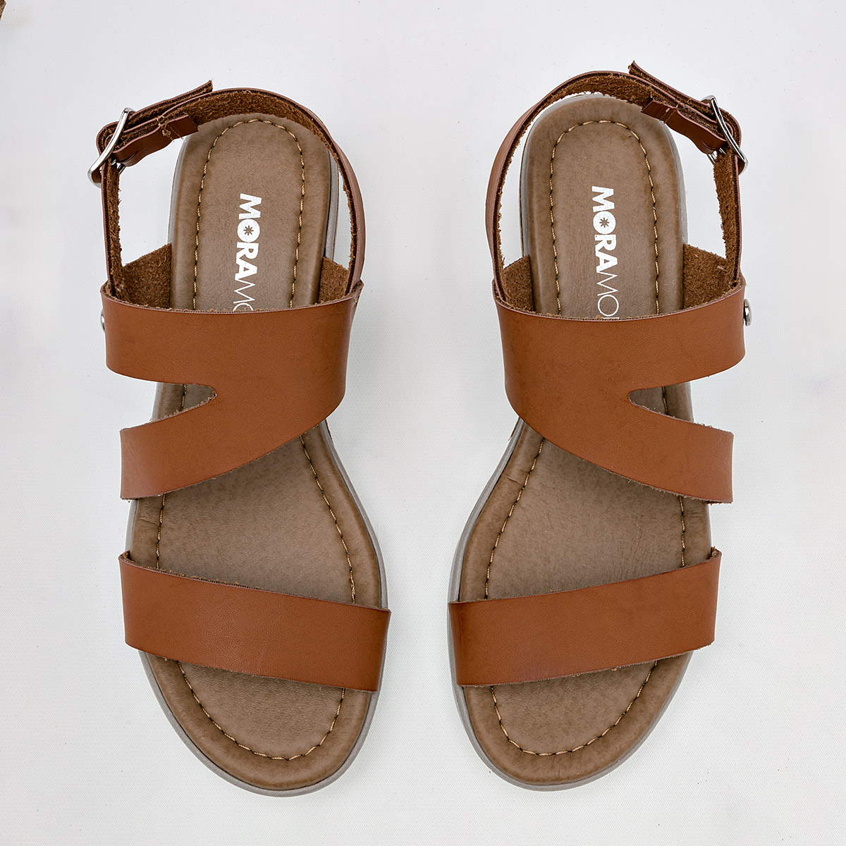 Foto 4 pulgar | Sandalias Moramora Camel para Mujer Camel