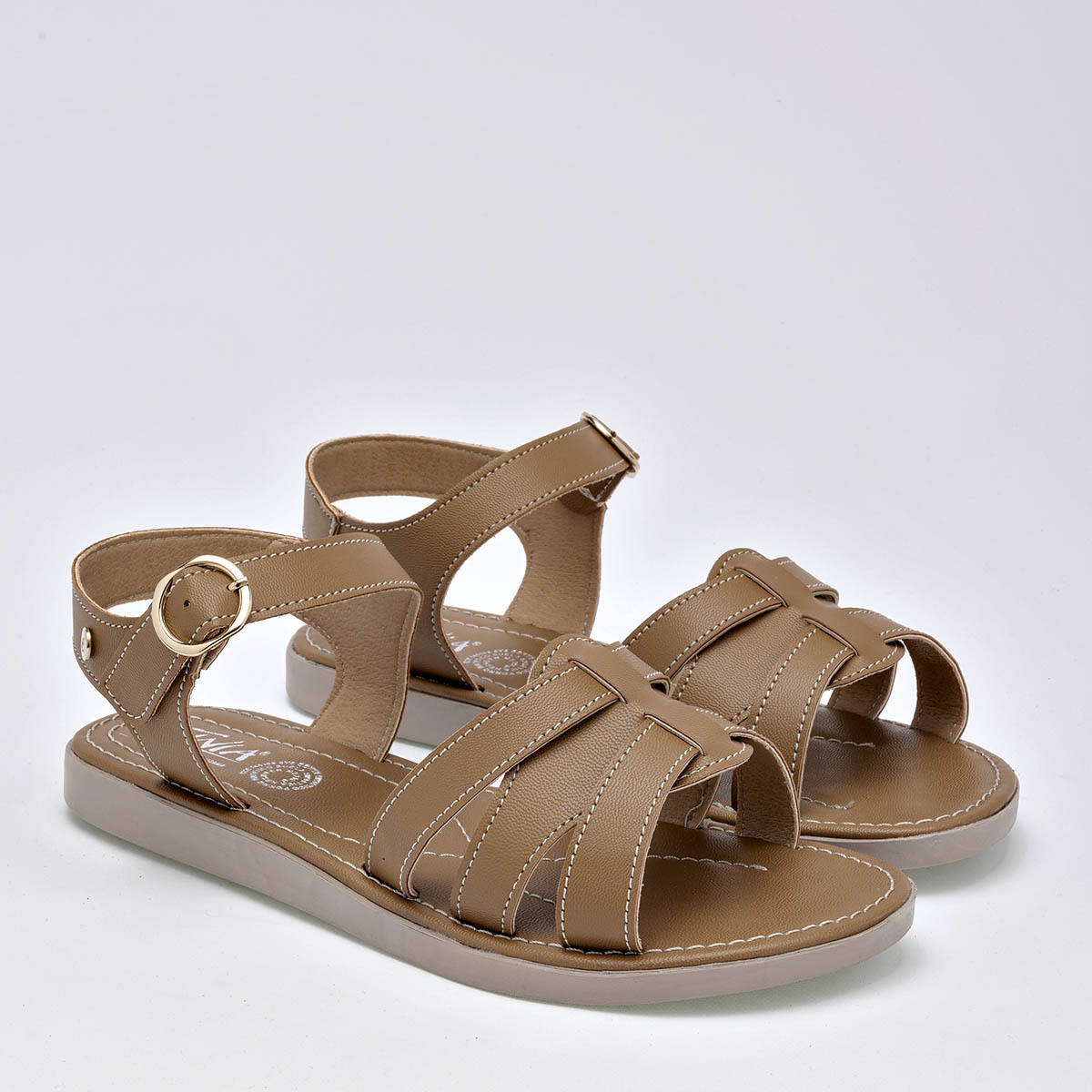 Foto 3 pulgar | Sandalia para Mujer Etnia Camel 125108-e