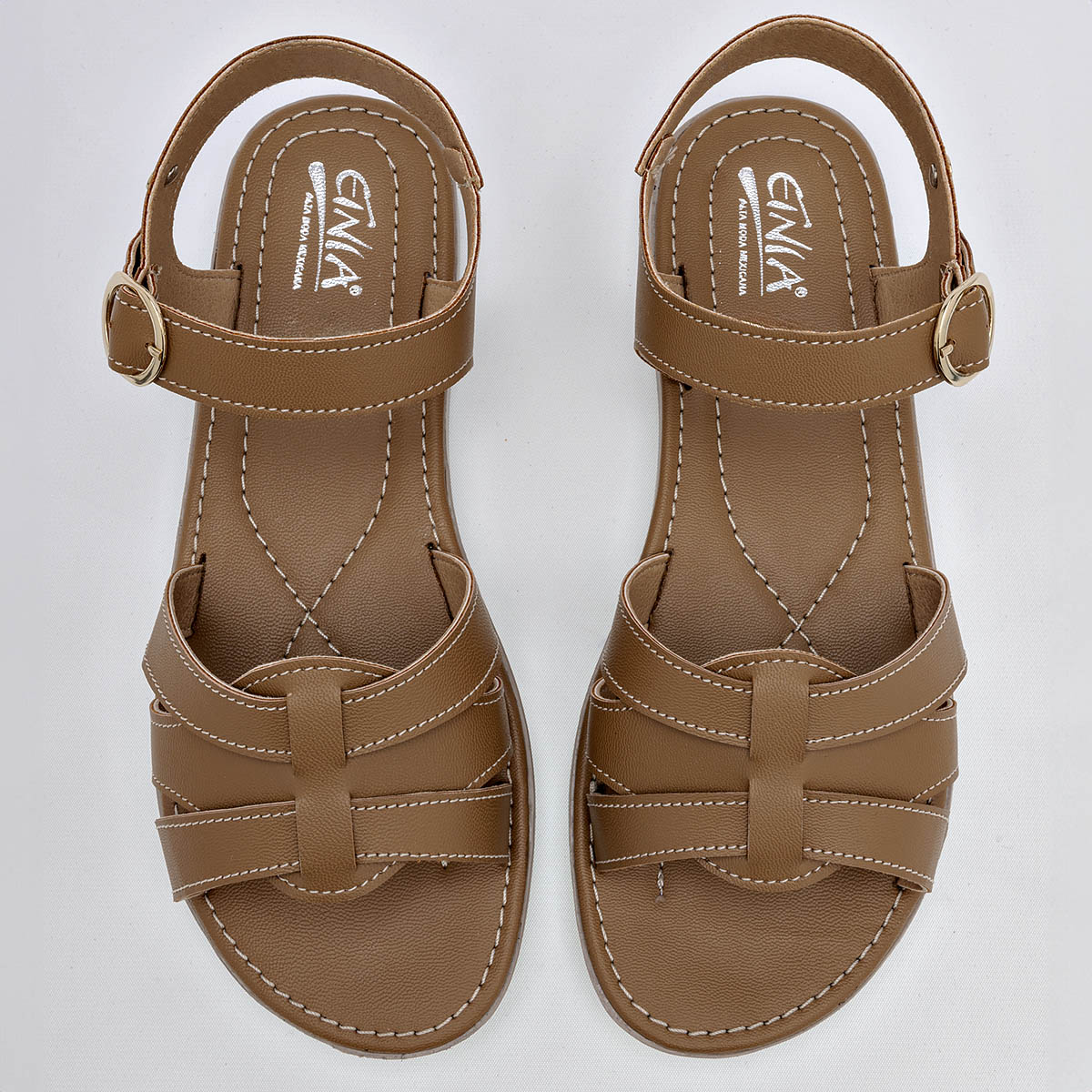 Foto 4 pulgar | Sandalia para Mujer Etnia Camel 125108-e