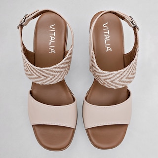 Foto 3 | Sandalias Vitalia Beige para Mujer