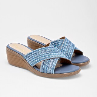 Foto 2 | Sandalias Confort Paulie Azules para Mujer