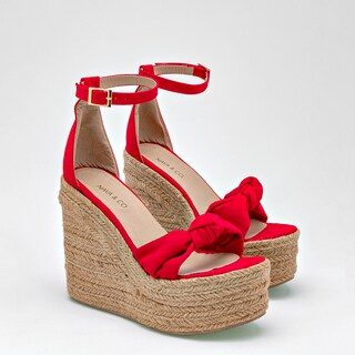 Foto 2 | Sandalias de Tacón Nava & Co Rojas para Mujer