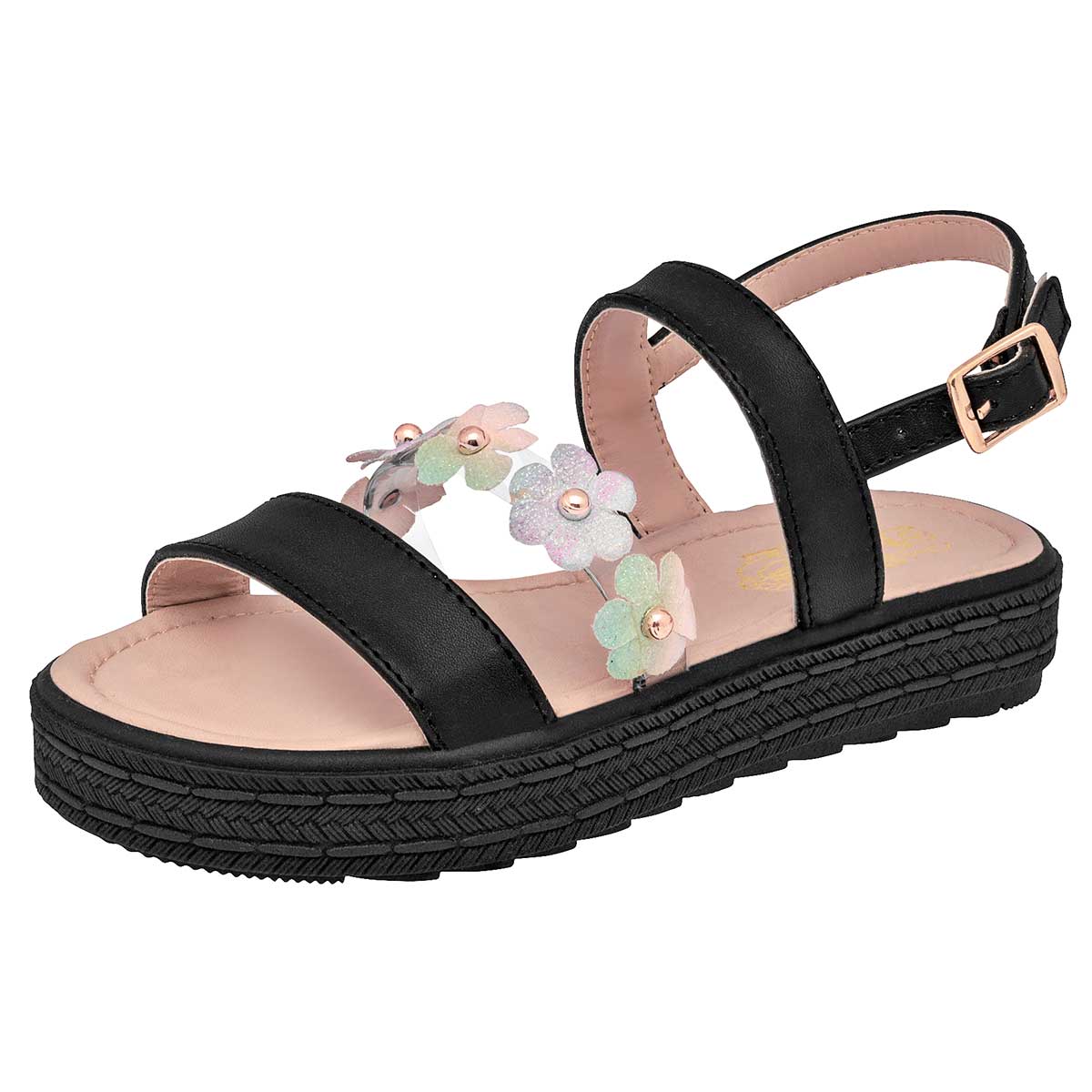 Sandalias D'Monas Negras Multicolor para Mujer