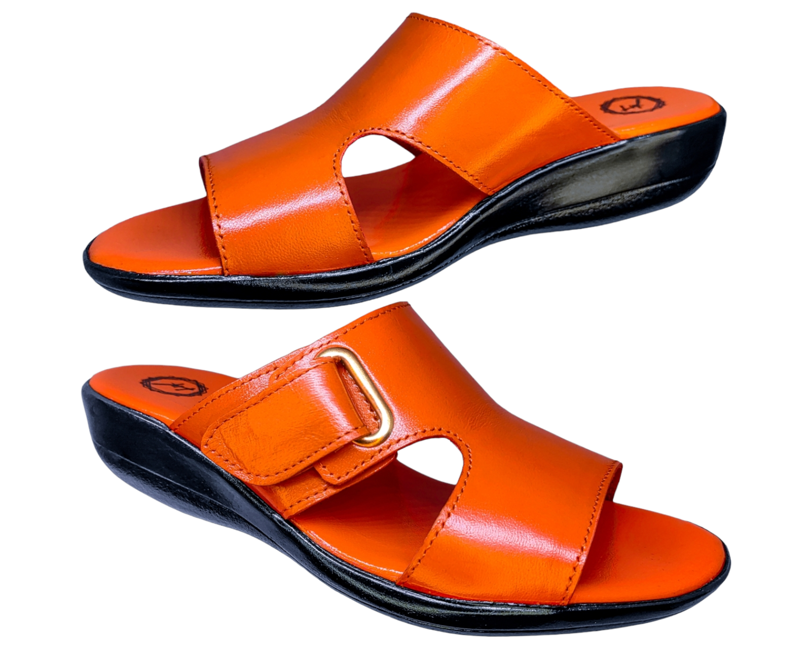 Foto 4 pulgar | Sandalias Enco Footwear en Piel de Cabra Naranja para Mujer