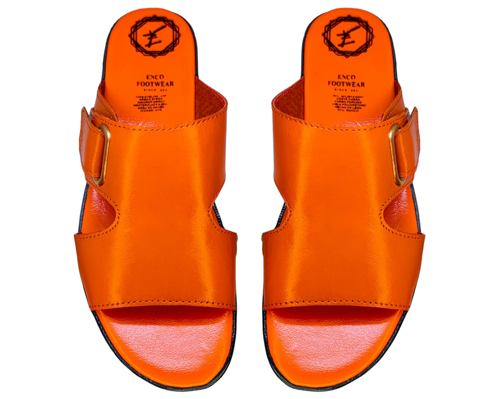 Foto 9 pulgar | Sandalias Enco Footwear en Piel de Cabra Naranja para Mujer