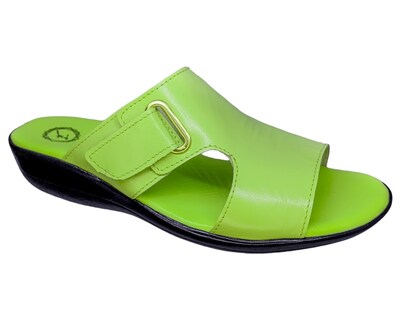 Foto 1 | Sandalia En Piel Cabra Color Verde Manzana Casual Confort Cómodo 400md para Mujer