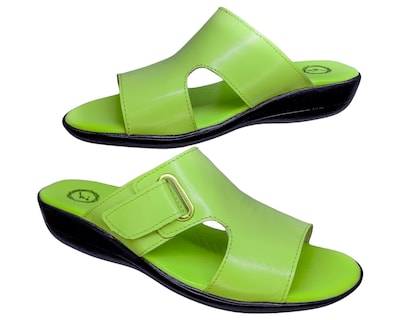 Foto 4 | Sandalia En Piel Cabra Color Verde Manzana Casual Confort Cómodo 400md para Mujer