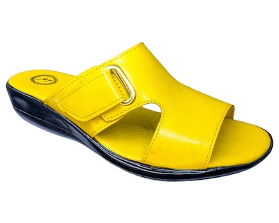 Foto 1 | Sandalia En Piel Cabra Color Amarillo Casual Confort Cómodo 400md Para Mujer