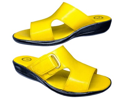 Foto 2 | Sandalia En Piel Cabra Color Amarillo Casual Confort Cómodo 400md Para Mujer