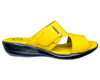 Foto 4 | Sandalia En Piel Cabra Color Amarillo Casual Confort Cómodo 400md Para Mujer