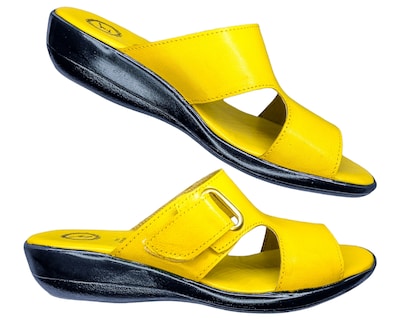 Foto 5 | Sandalia En Piel Cabra Color Amarillo Casual Confort Cómodo 400md Para Mujer