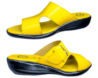 Foto 6 | Sandalia En Piel Cabra Color Amarillo Casual Confort Cómodo 400md Para Mujer