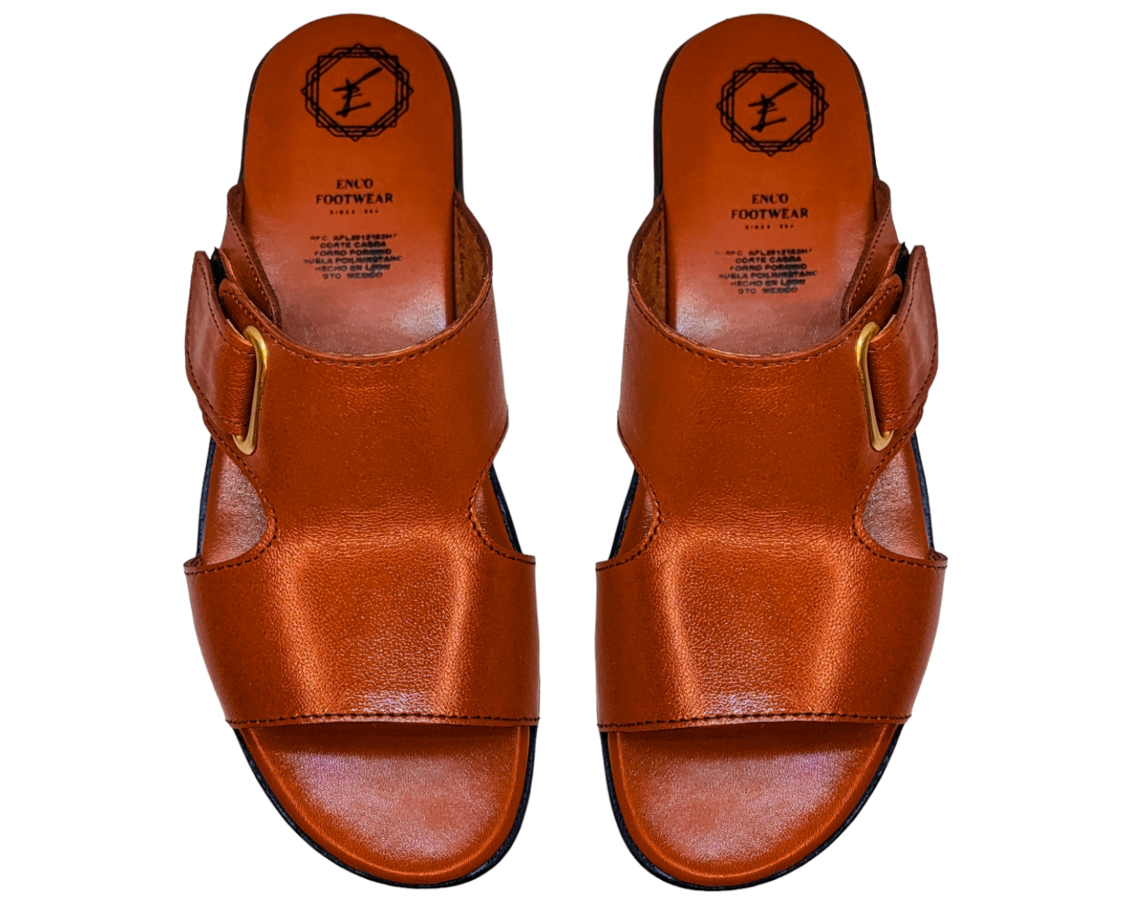 Foto 9 pulgar | Sandalias Enco Footwear en Piel de Cabra Cognac para Mujer