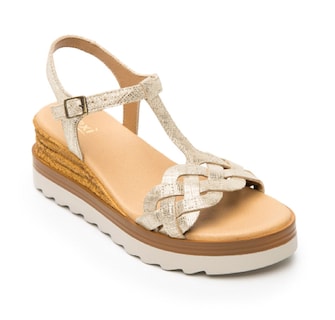 Foto 1 | Sandalias Flexi Color Oro para Mujer