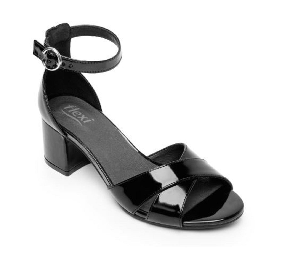 Sandalias de Tacón Flexi Negras para Mujer