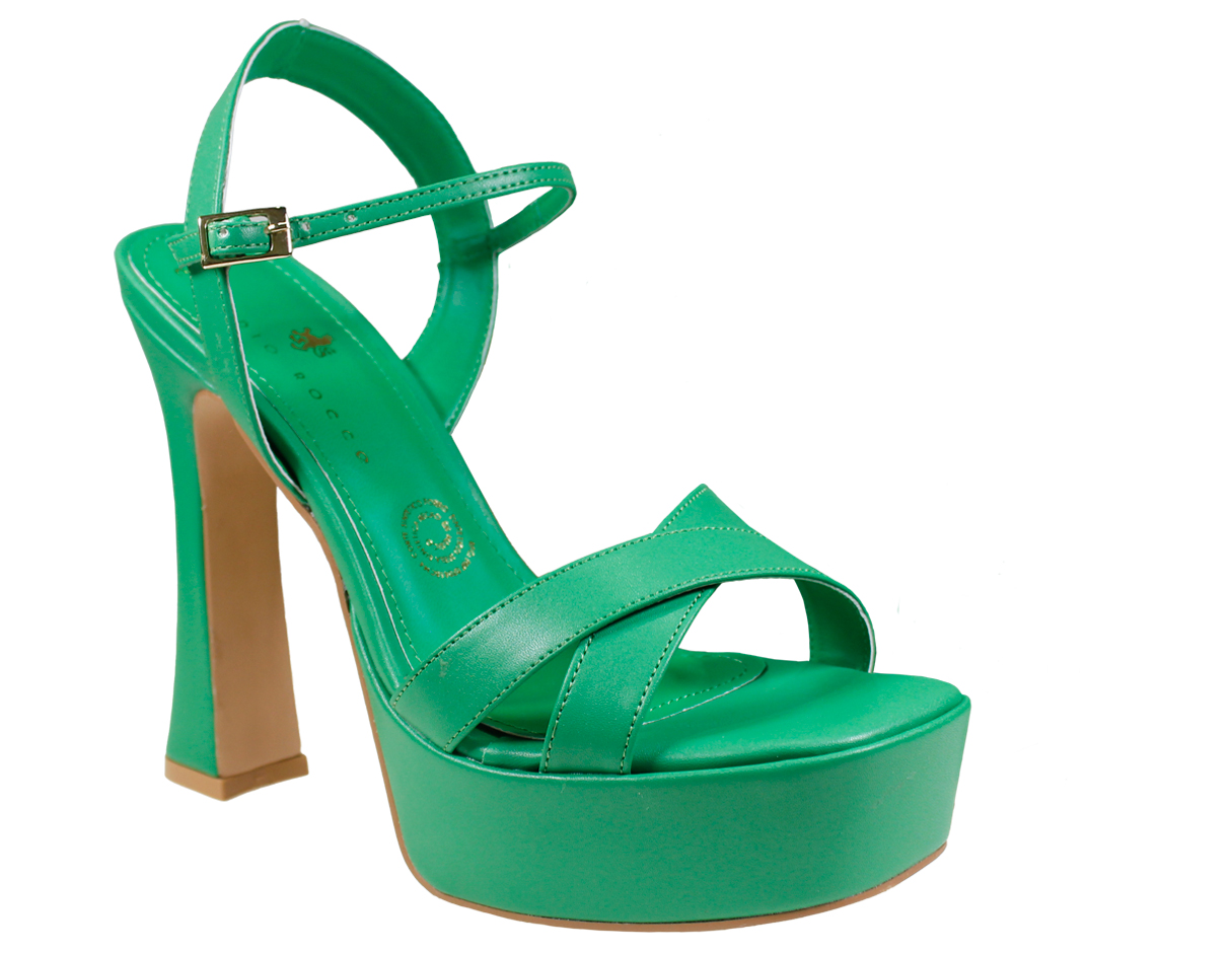 Foto 1 | Sandalias con Tacón Claudio Rocoo Verdes para Mujer