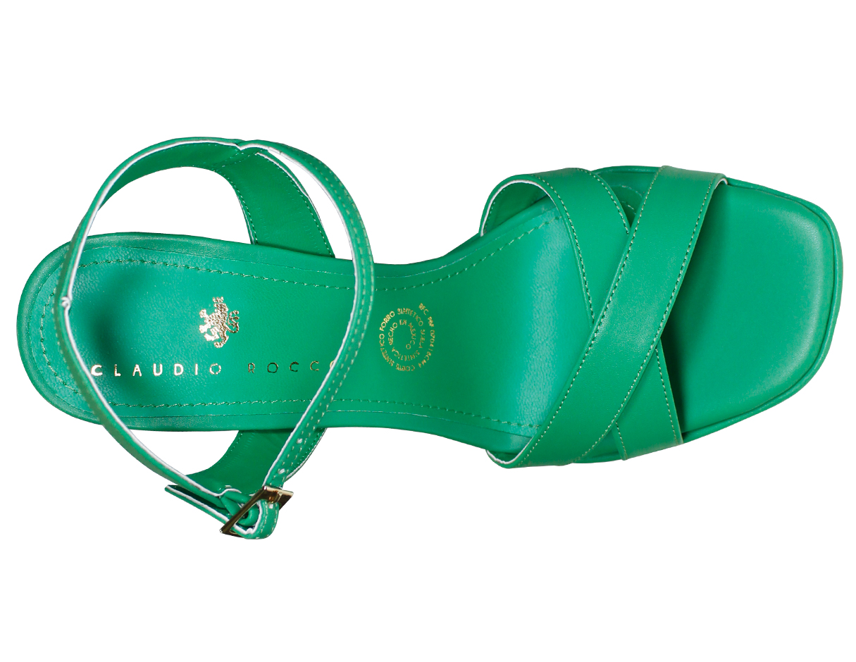 Foto 4 | Sandalias con Tacón Claudio Rocoo Verdes para Mujer