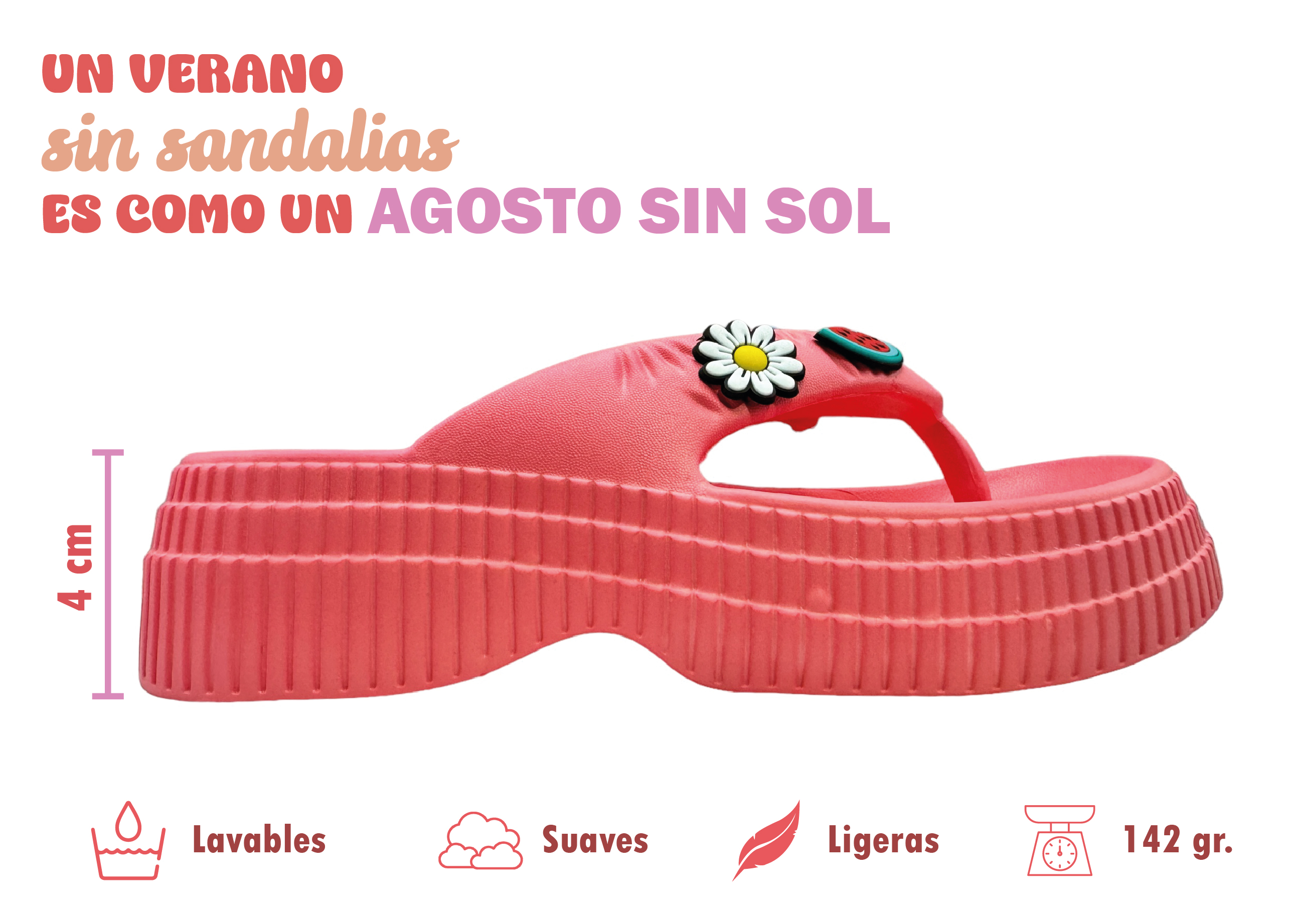 Foto 5 pulgar | Sandalia Pata de Gallo Irsoe Coral para Dama