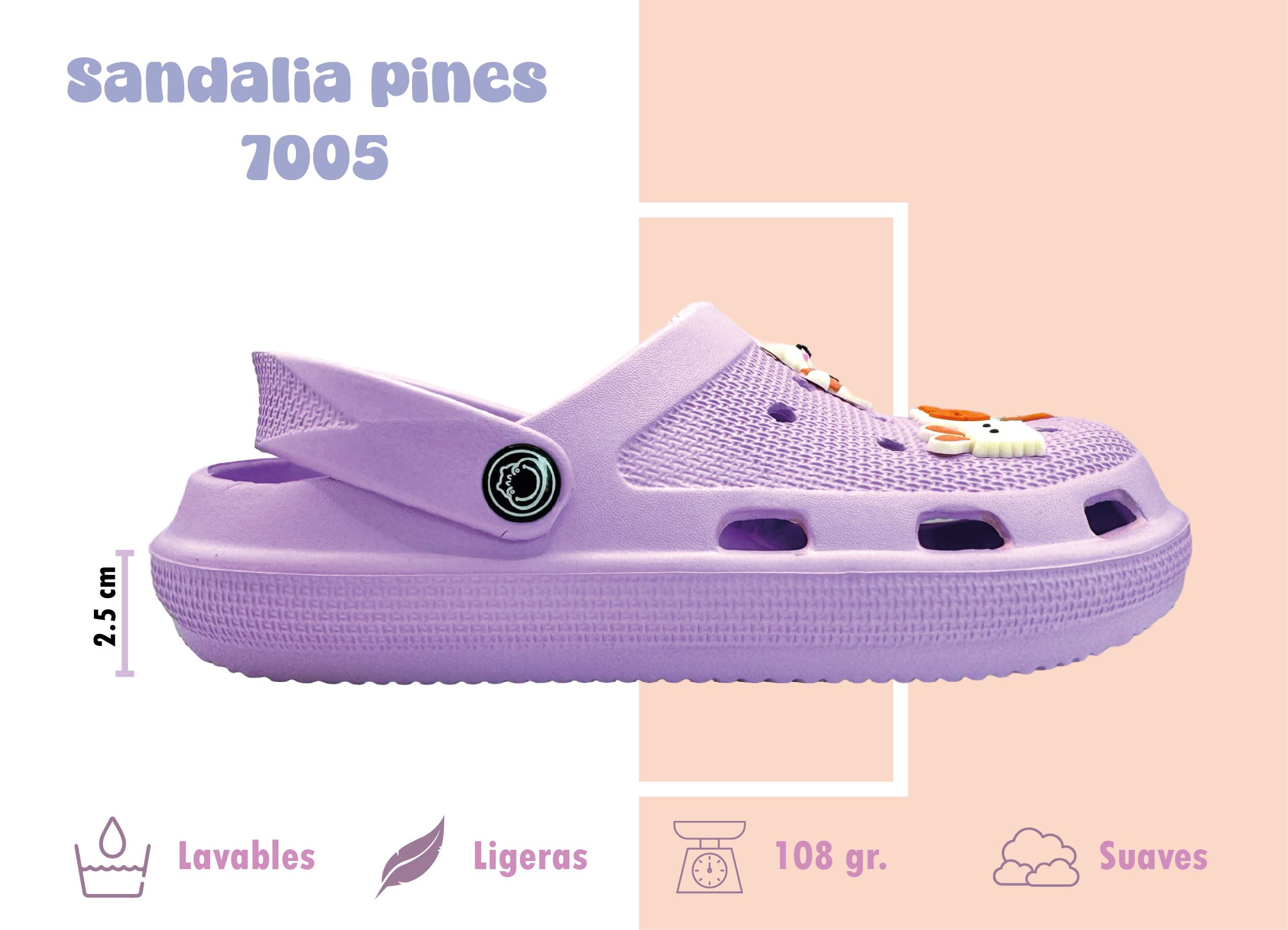Foto 4 | Sandalia Cross Pines Lila para Dama