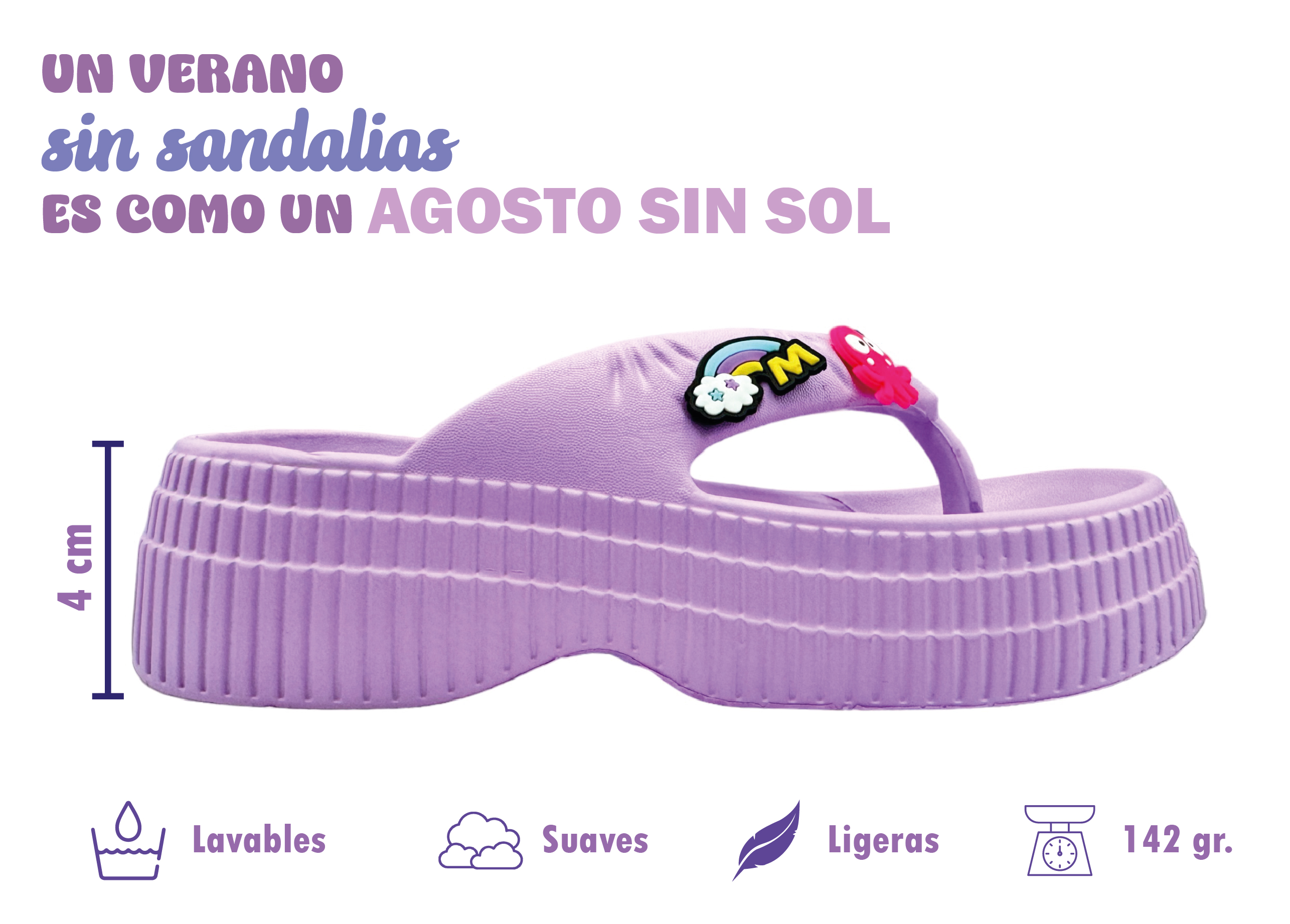Foto 5 pulgar | Sandalia Pata De Gallo 8851 Lila para Dama