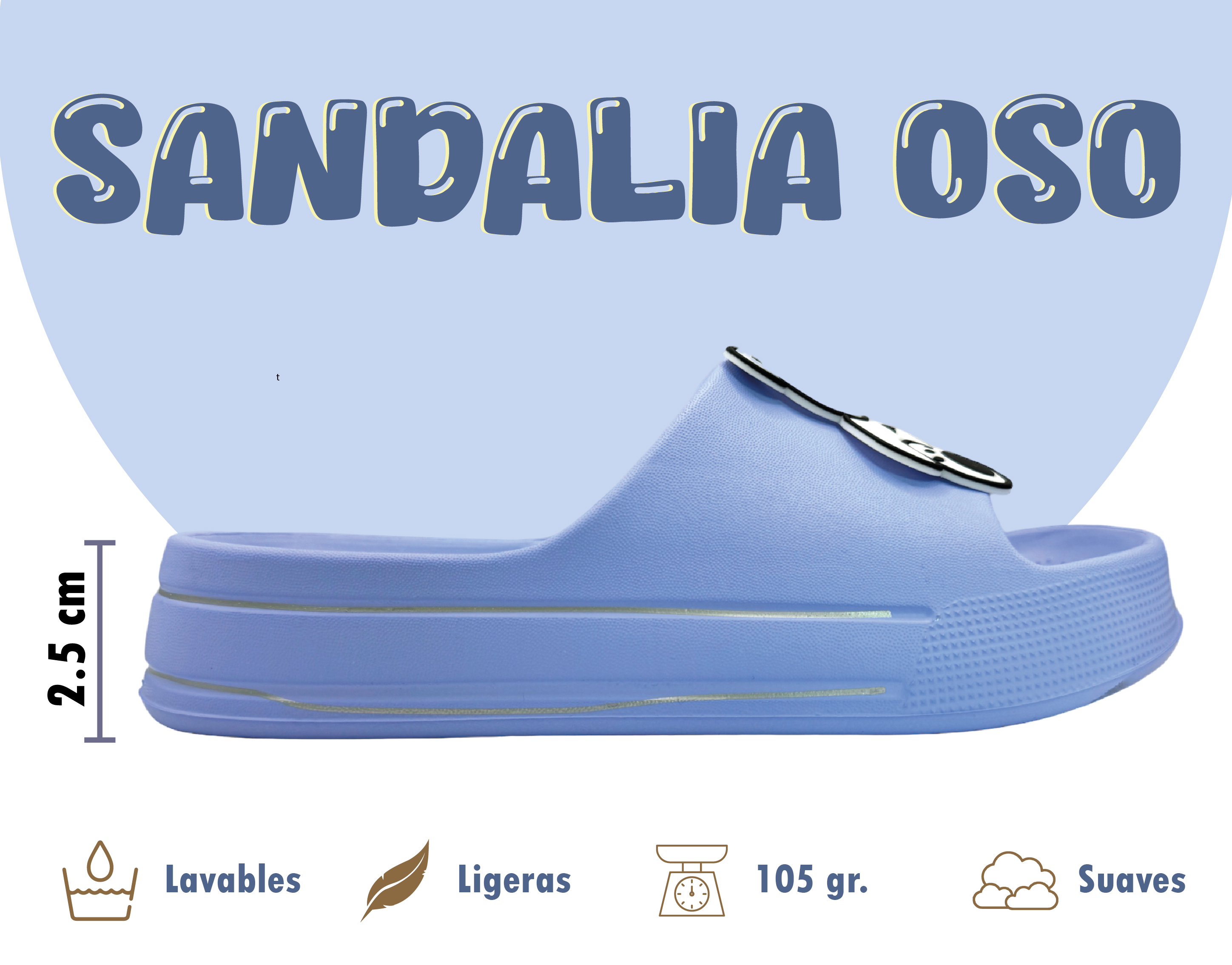 Foto 5 pulgar | Sandalia Oso 8862 Celeste para Dama