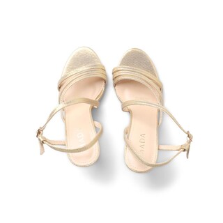 Foto 4 | Sandalias de Tacón Mada Karol Doradas para Mujer