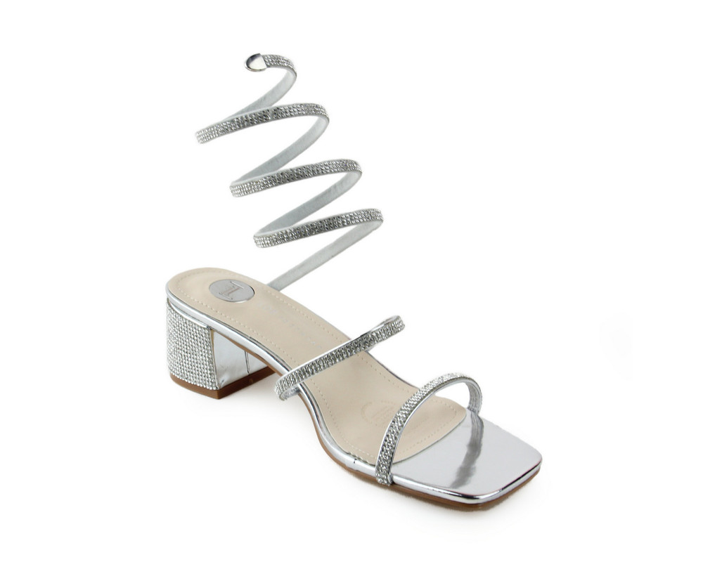 Sandalias Lob Footwear PU Plateadas para Mujer