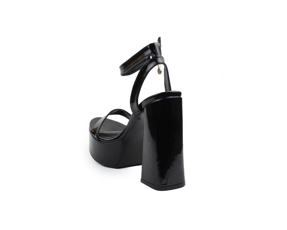 Foto 4 | Sandalias Lob Footwear Charol Negro para Mujer