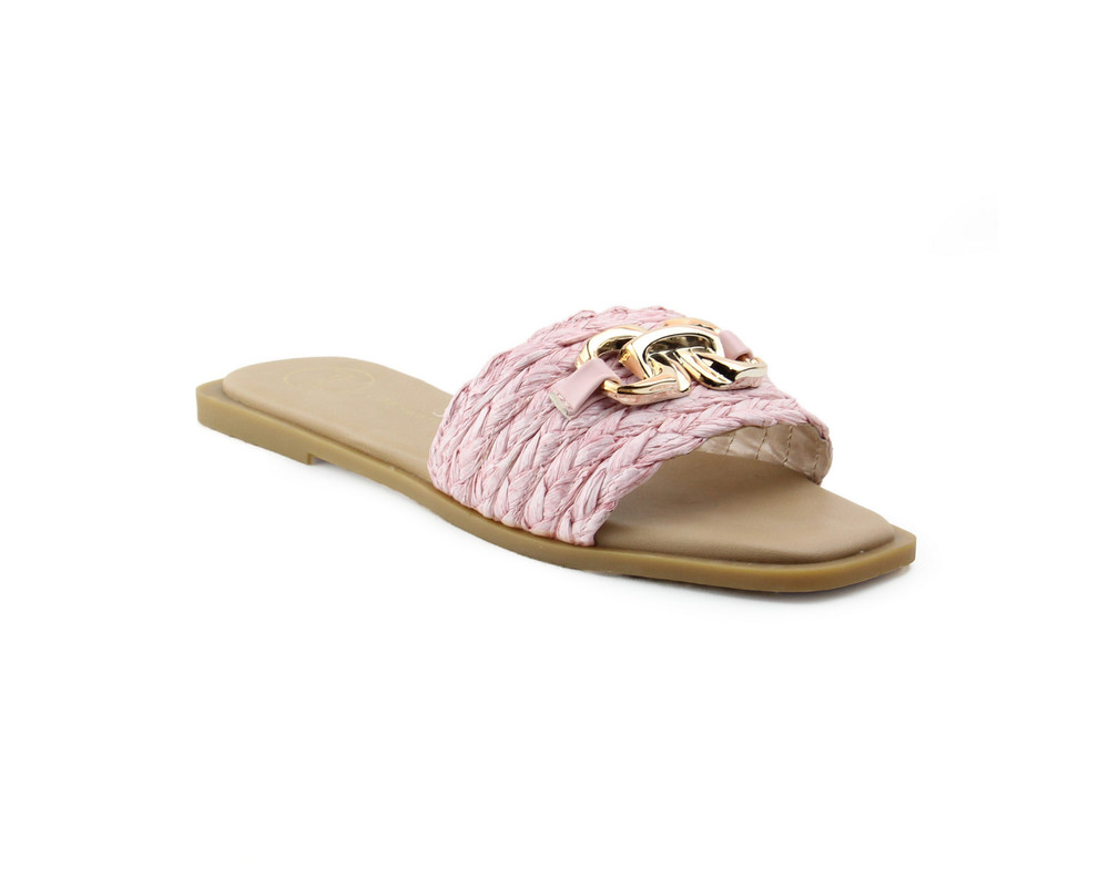 Sandalias Lob Footwear Rafia Rosa para Mujer