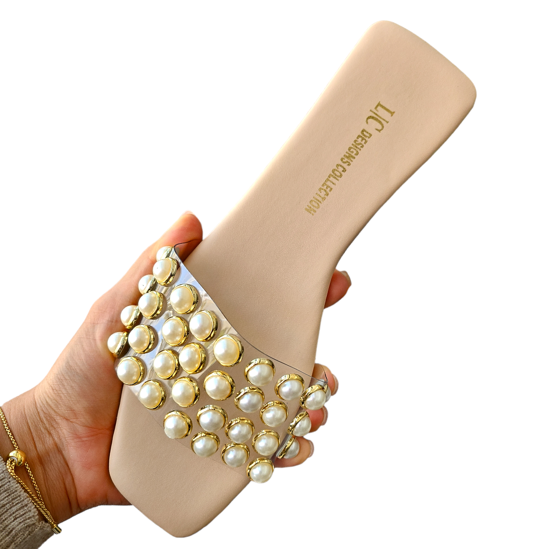 Foto 6 pulgar | Sandalias con Perlas Lc para Mujer