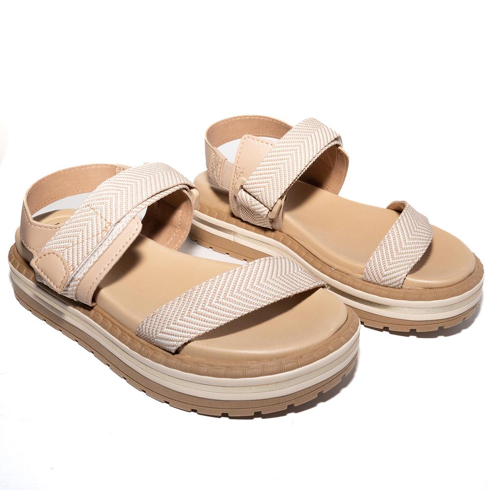 Foto 6 pulgar | Sandalias de Plataforma Beira Rio 8508.102.16562 Beige para Mujer
