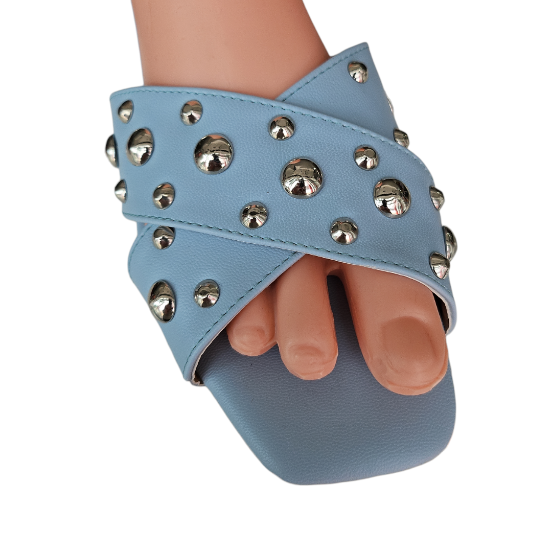 Foto 4 pulgar | Sandalias con Estoperol Lc Azules para Mujer