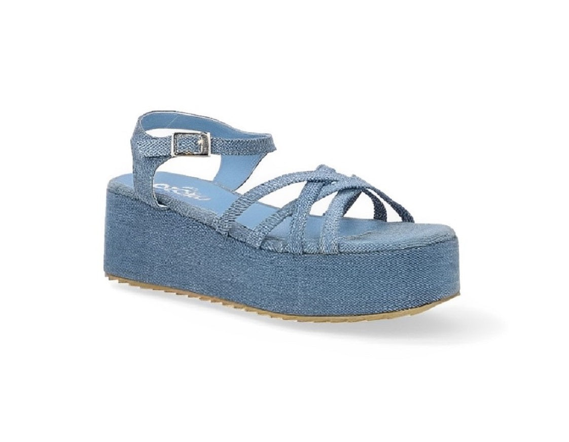 Foto 2 pulgar | Sandalias Ozono 631004 Azules de Mezclilla para Mujer