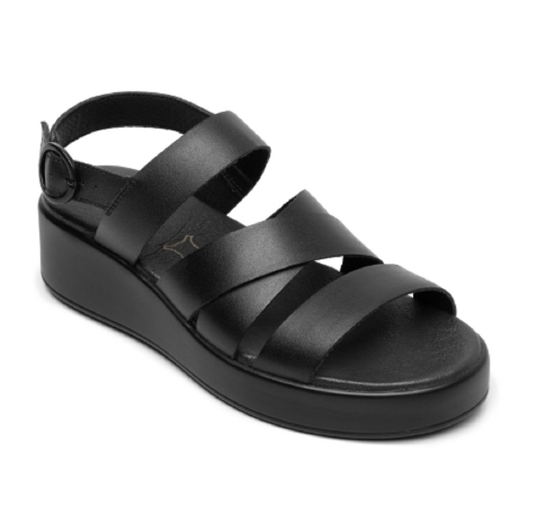 Foto 1 | Sandalias Flexi Negras para Mujer